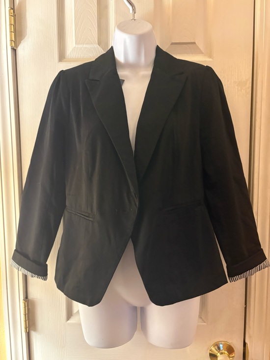 British Khaki Jackets & Blazers - British Khaki Navy Blue Tailored Women's Blazer